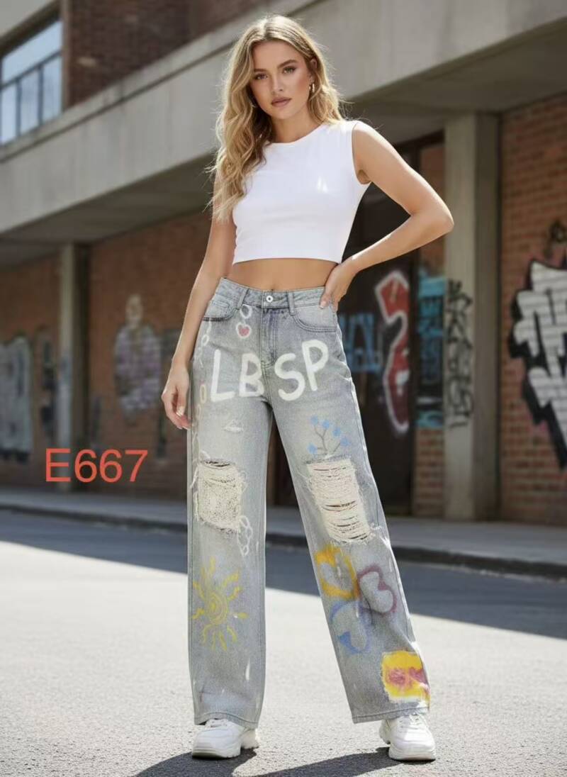 Spodnie damskie jeansy Roz XS-XL, 1 Kolor Paczka 10 szt